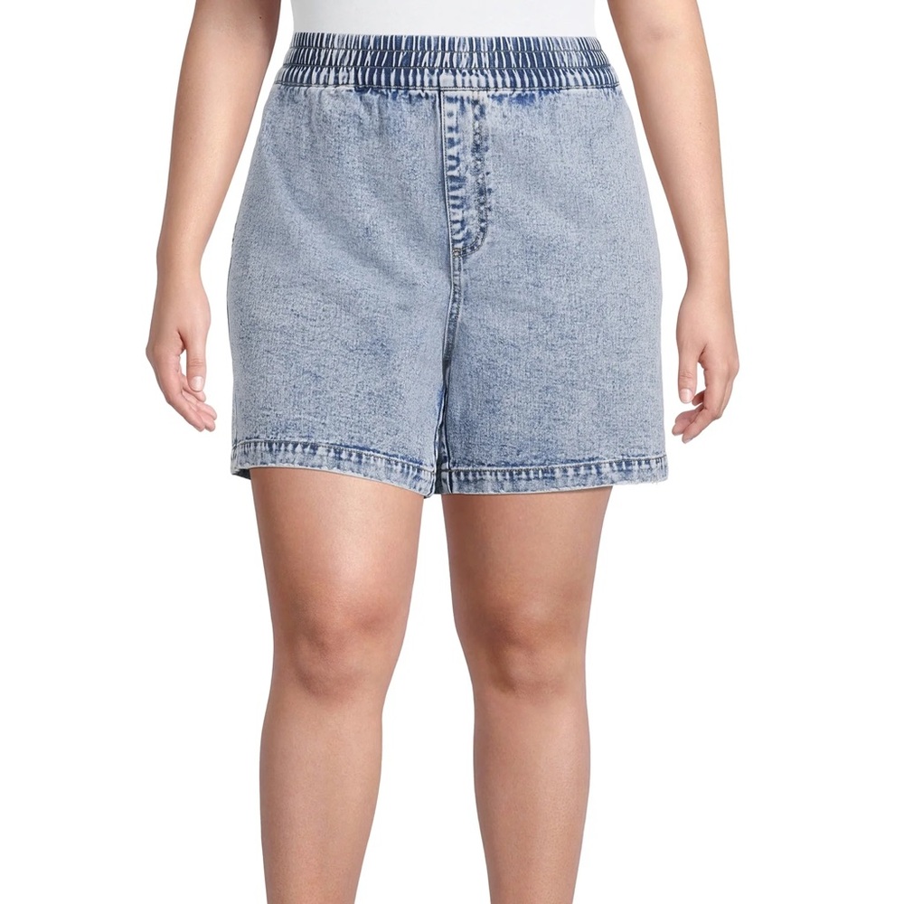 TERRA & SKY PULL ON DENIM SHORTS